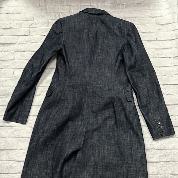 FCUK JEANS long, dark denim jacket size small - Picture 5 of 6